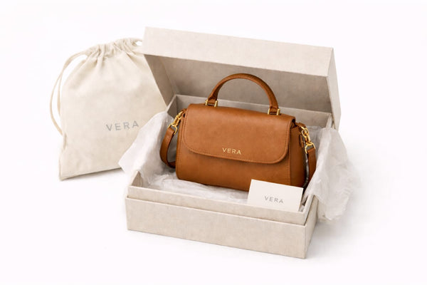 VERA Mini Top-Handle Crossbody Bag – Black with Gold Hardware